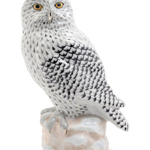 Appraisal: A Herend Porcelain Owl th Century Height inches Property From