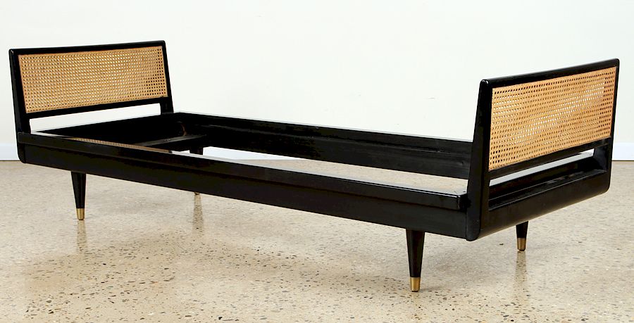 Appraisal: FRENCH MID CENTURY MODERN EBONIZED DAY BED C A French