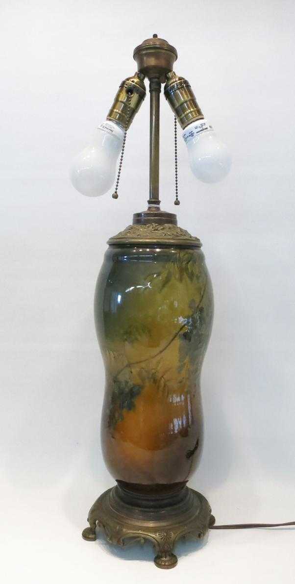 Appraisal: ROOKWOOD POTTERY TABLE LAMP S dated artist signed by Harriet