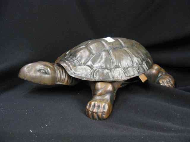 Appraisal: Scarce Mechanical Figural Turtle Spitoon step on head shell opens