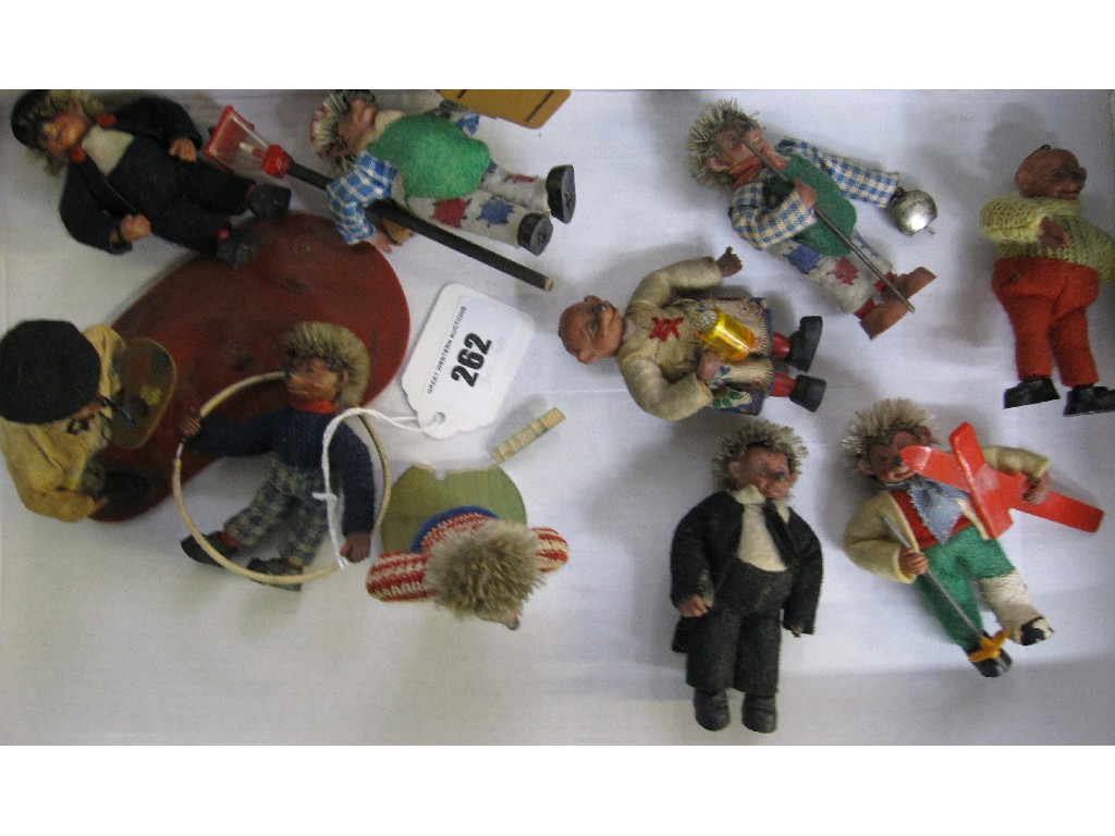 Appraisal: Lot comprising ten Steiff Mecki hedgehog figures