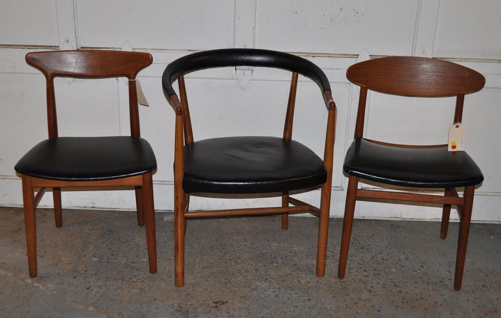 Appraisal: Three Danish Modern Upholstered Chairs includes two side and one