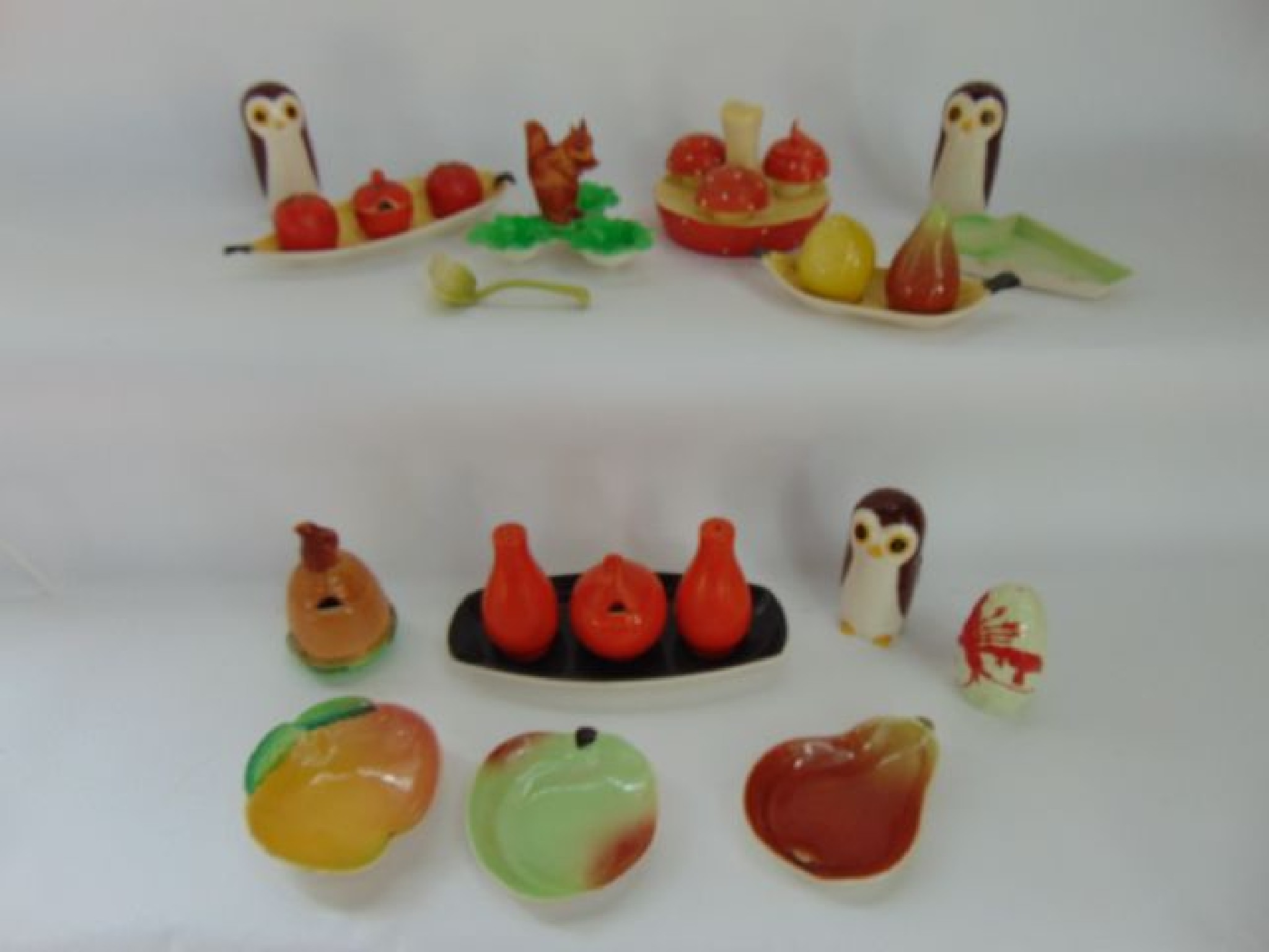 Appraisal: A collection of Carlton ware novelty condiment sets including toadstool