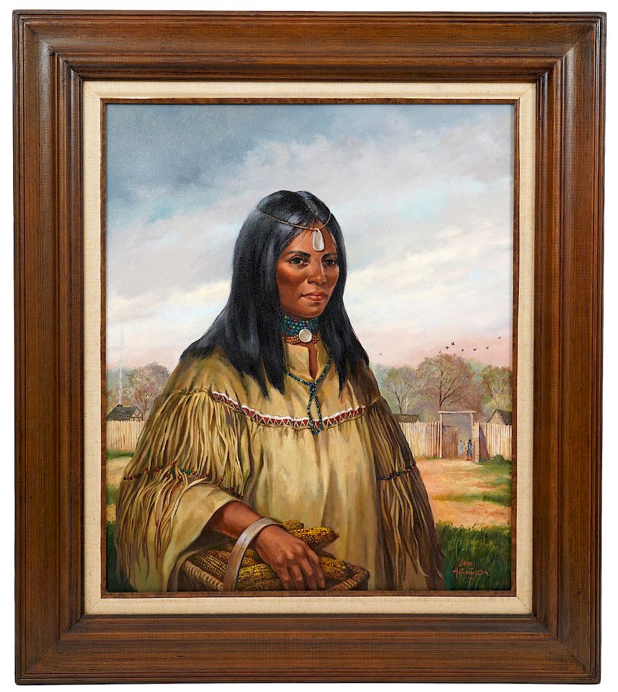 Appraisal: James Hutchinson 'Native American Matriach' O C James Hutchinson American