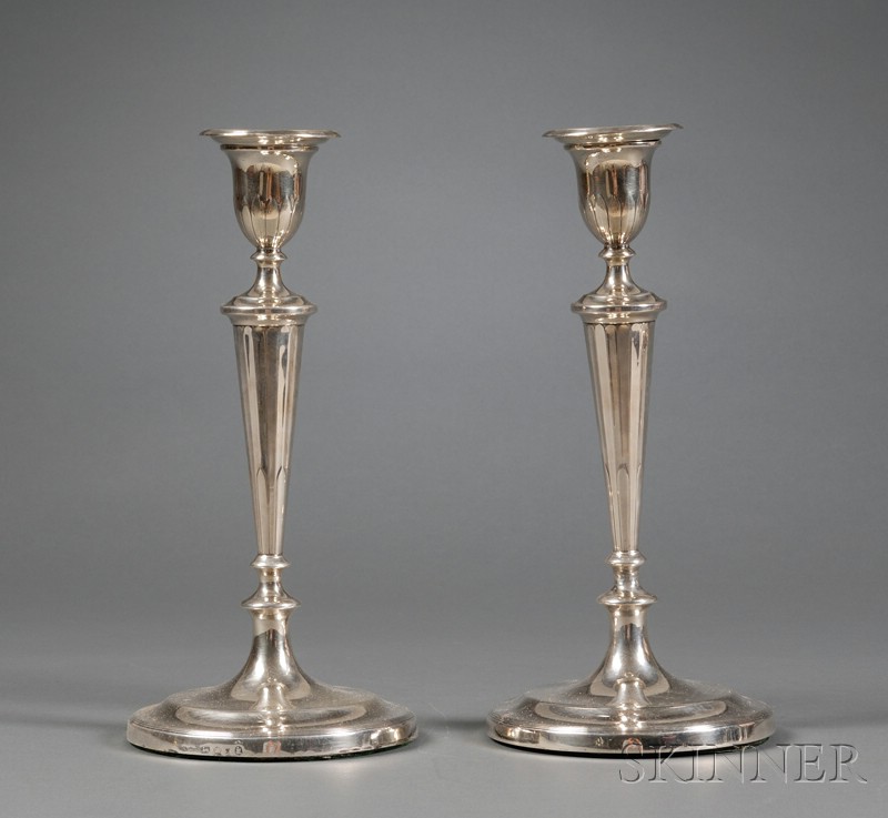 Appraisal: Pair of George III Weighted Silver Candlesticks Sheffield John Parsons