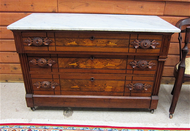 Appraisal: VICTORIAN LOW CHEST OF DRAWERS American last quarter of the