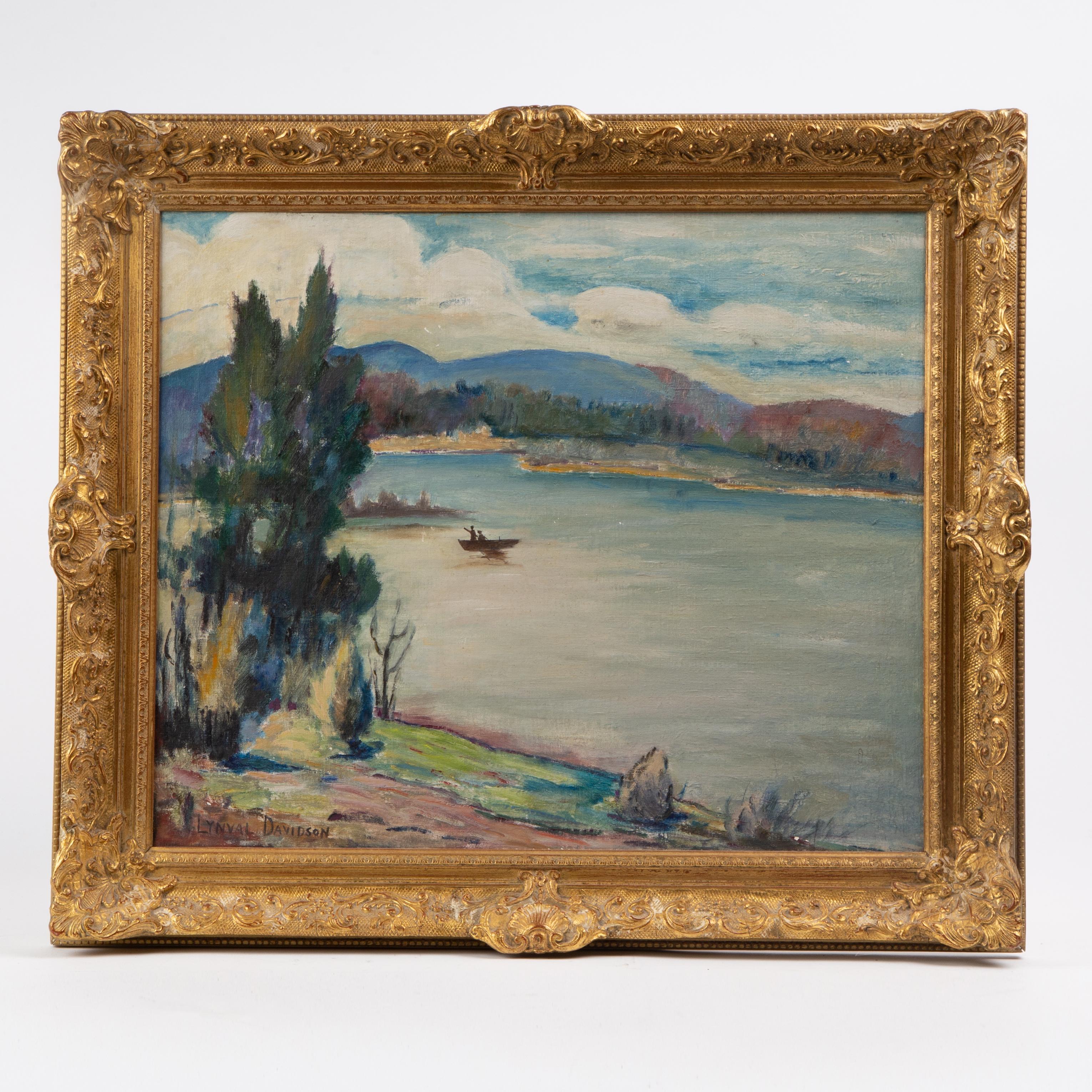 Appraisal: LYNVAL DAVIDSON OIL LANDSCAPE Lynval Davidson Lake Landscape Oil on