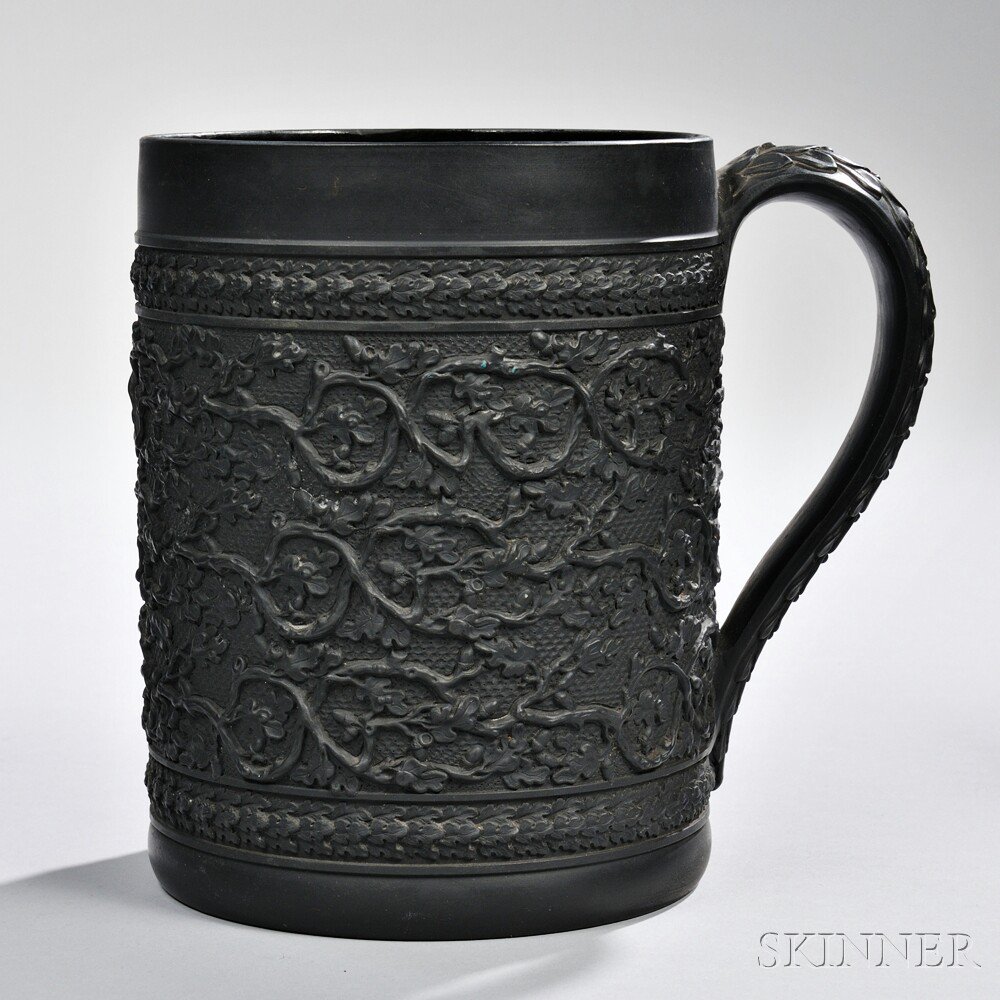 Appraisal: Wedgwood Black Basalt Tankard England late th century cylindrical form