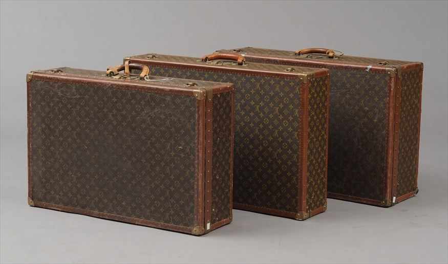 Appraisal: THREE LOUIS VUITTON SUITCASES Largest x x in