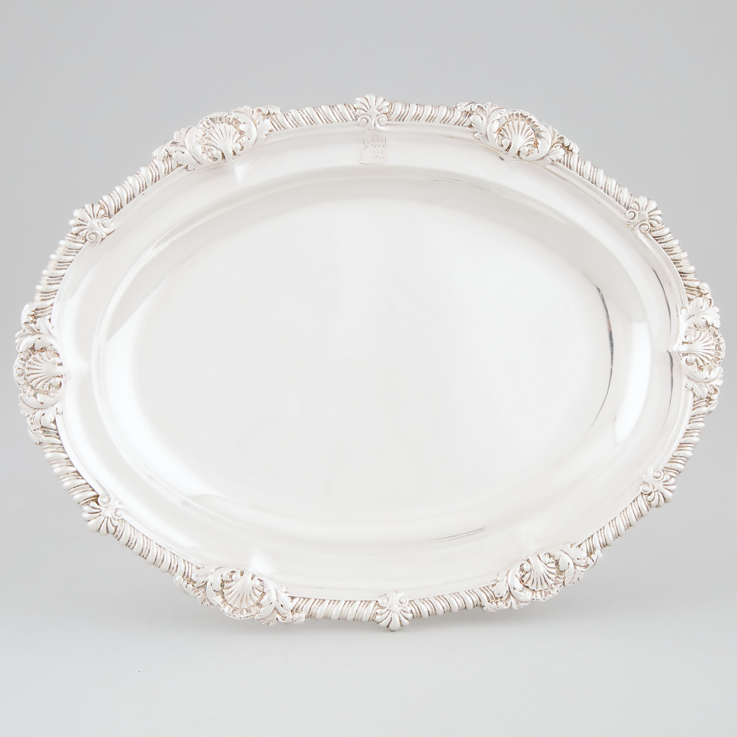 Appraisal: George III Silver Small Oval Platter Paul Storr London engraved