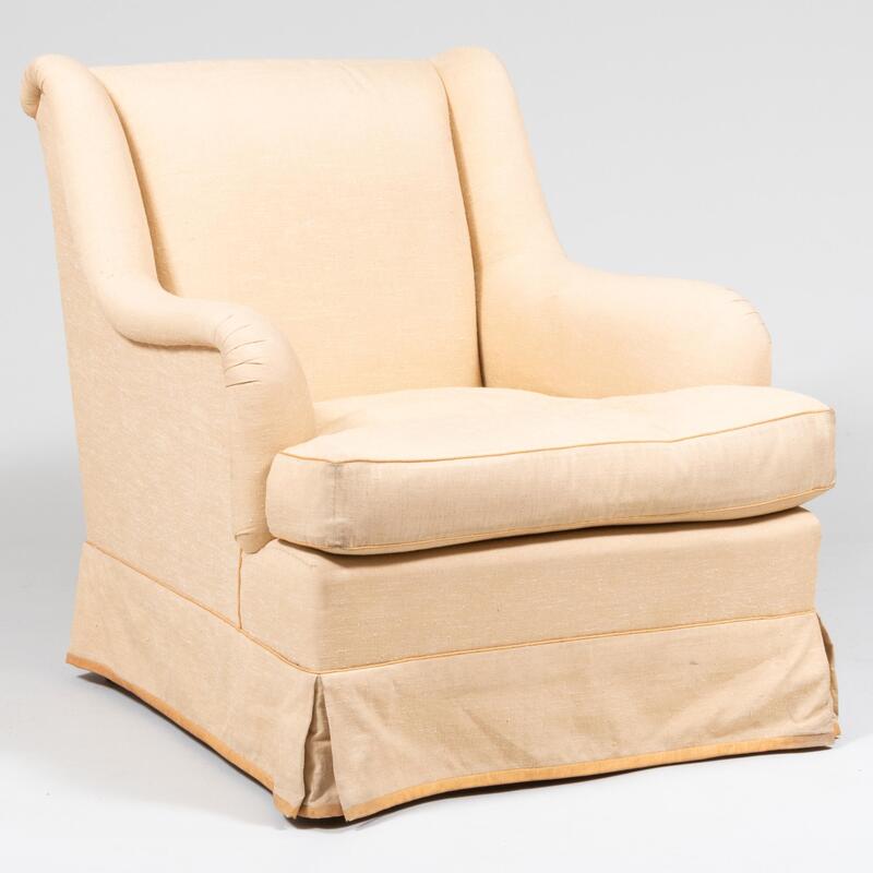 Appraisal: Linen Upholstered Club Chair x x in height of seat