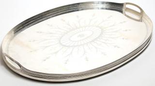 Appraisal: Tiffany Co Oval Sterling Silver Tray Marked on the side