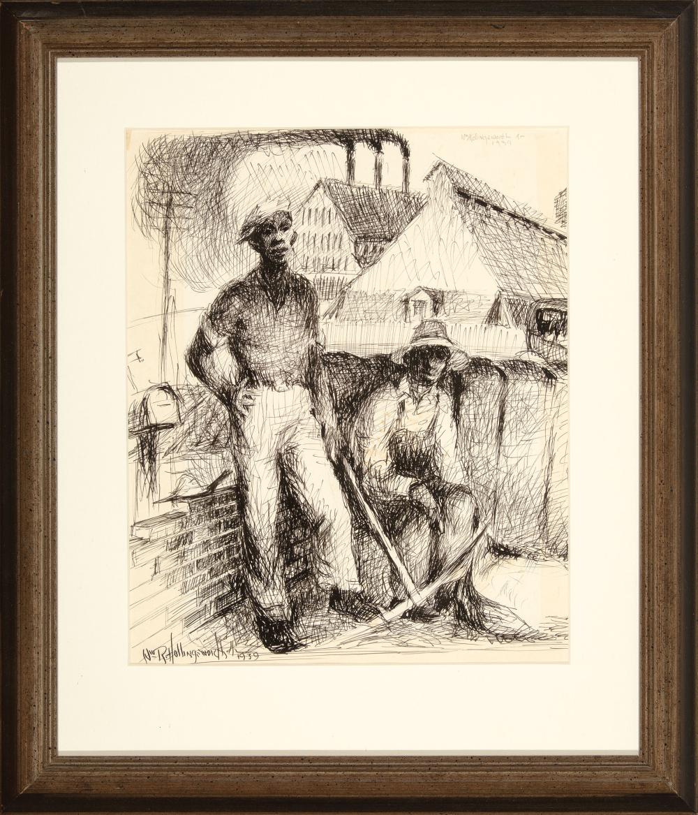 Appraisal: William R Hollingsworth Jr American Mississippi - Untitled Two Figures