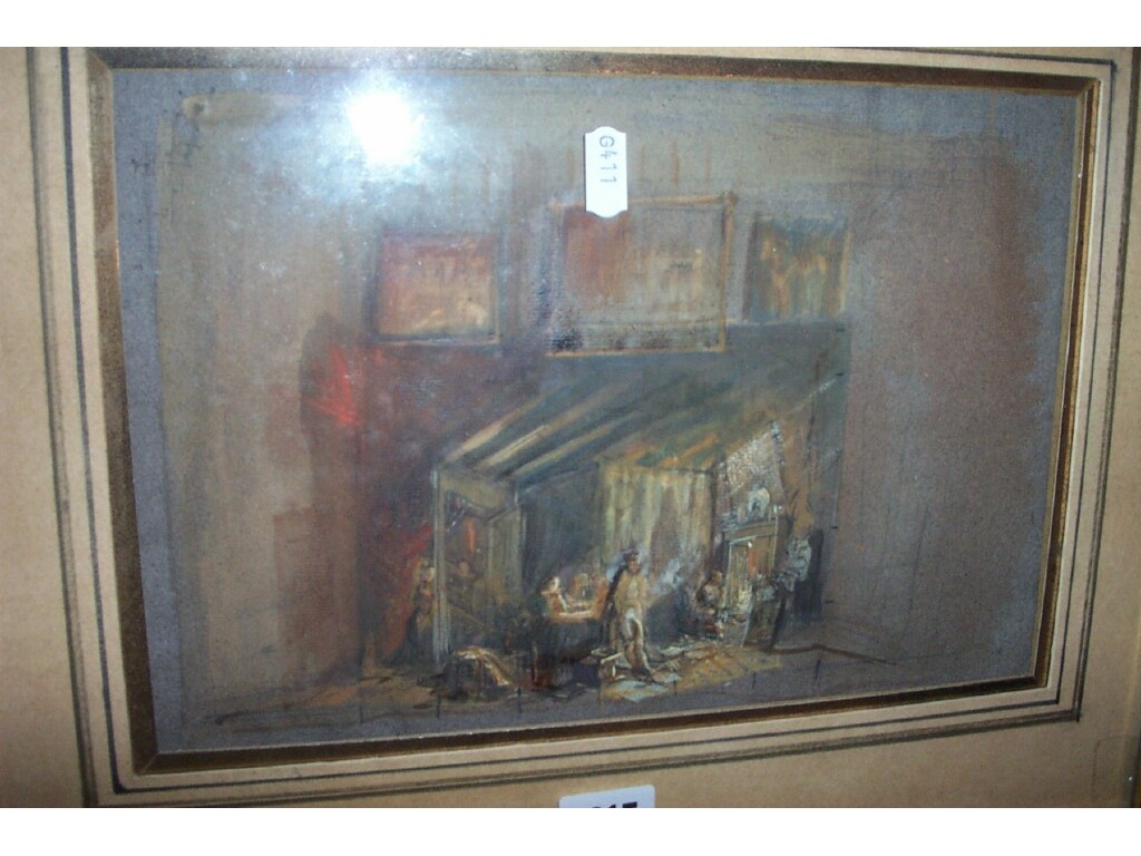 Appraisal: A pastel study of an interior scene possibly a theatre