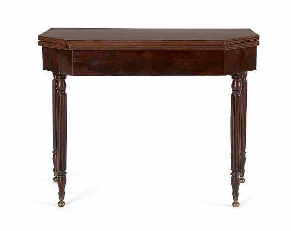 Appraisal: New York Federal mahogany card table ca h w