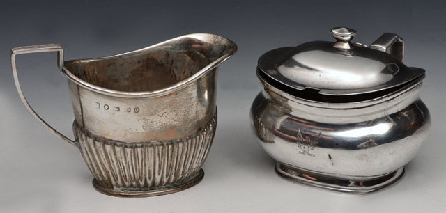 Appraisal: A GEORGE IV SILVER MUSTARD POT oval shaped with waisted