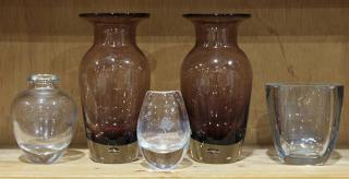 Appraisal: lot of Art glass vases consisting of three crystal clear