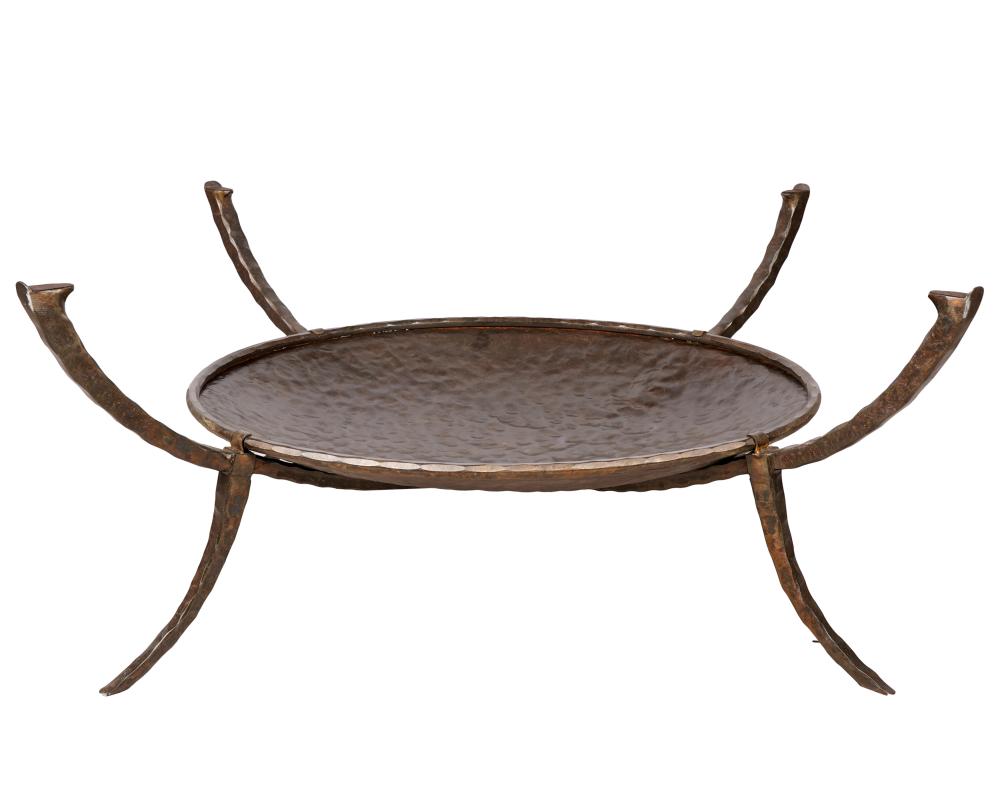 Appraisal: IRON COFFEE TABLE BASEin the form of a brazier Condition