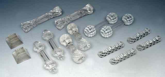 Appraisal: SEVEN PAIRS OF CUT GLASS KNIFE RESTS