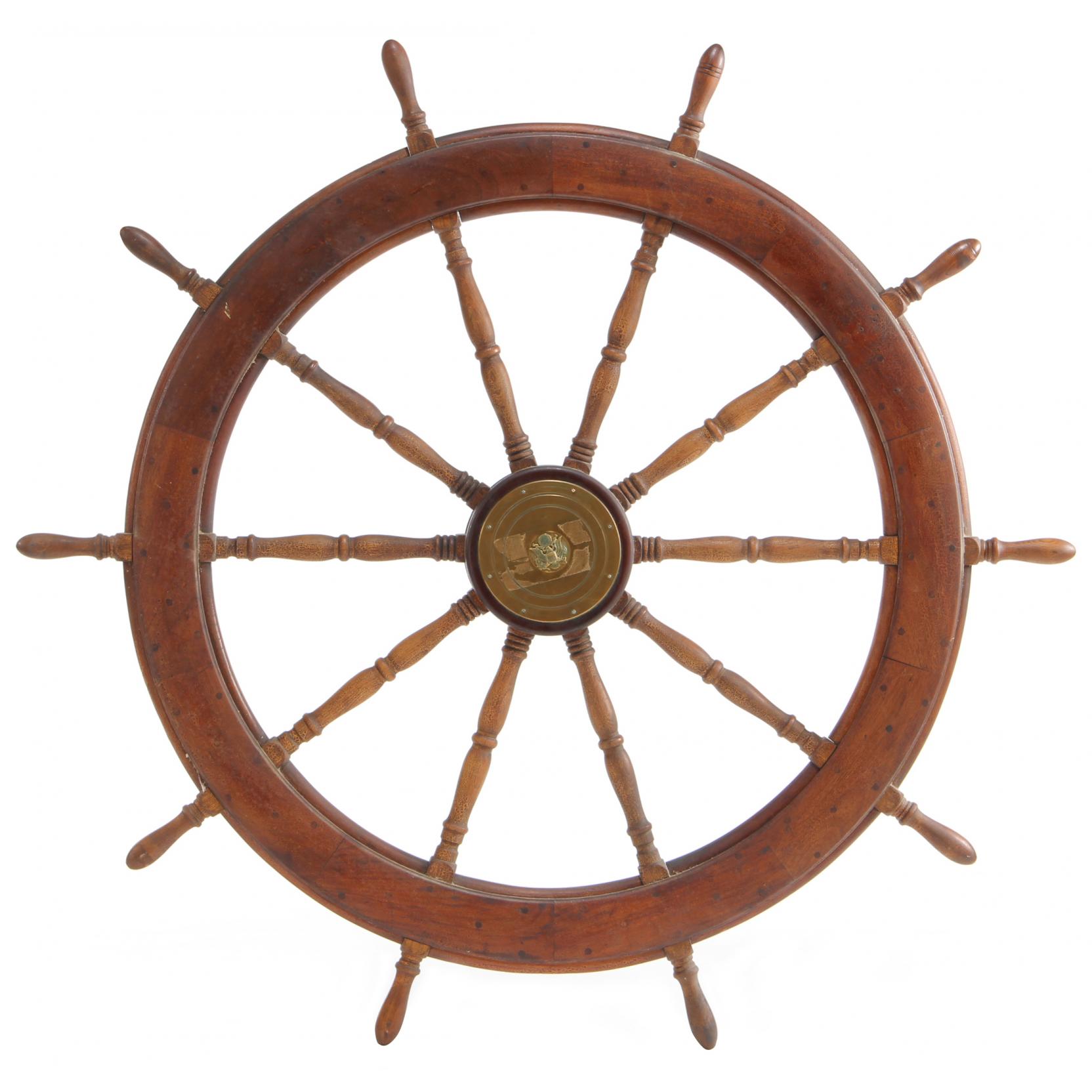 Appraisal: Wheel From Known th Century Ship wooden construction with ten