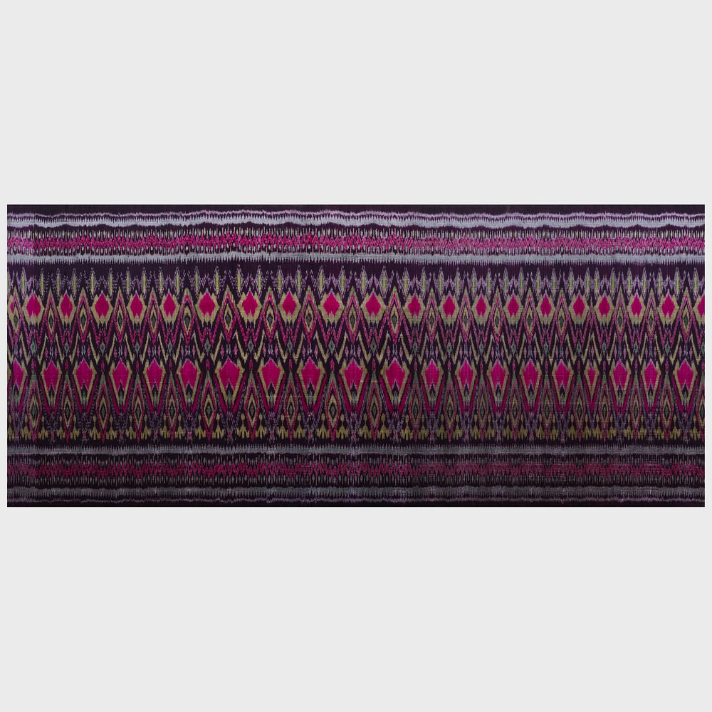 Appraisal: Ikat Textile Mounted on Linen x in unframed Condition In