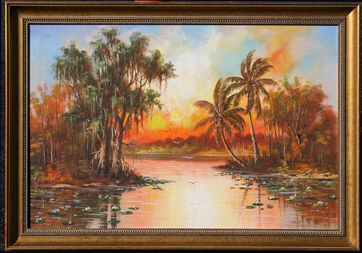 Appraisal: WILLIAMS Martha Helen American th C Florida River Scene OIL