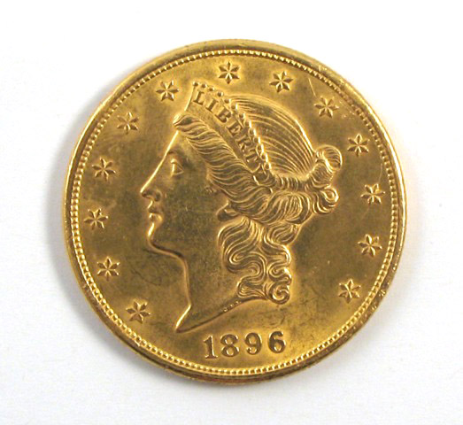 Appraisal: U S TWENTY DOLLAR GOLD COIN Liberty head type -P