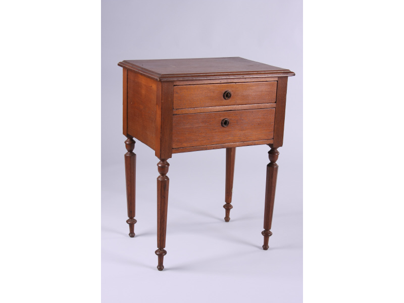 Appraisal: Two Drawer Work Table American late- th c walnut with