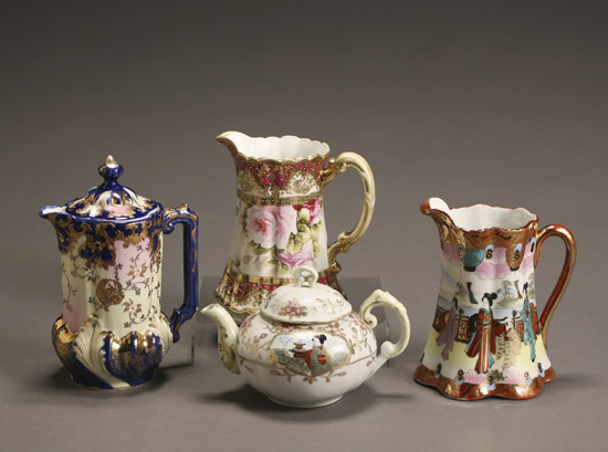 Appraisal: Nippon Covered Flagon Two Pitchers and a Teapot First Quarter