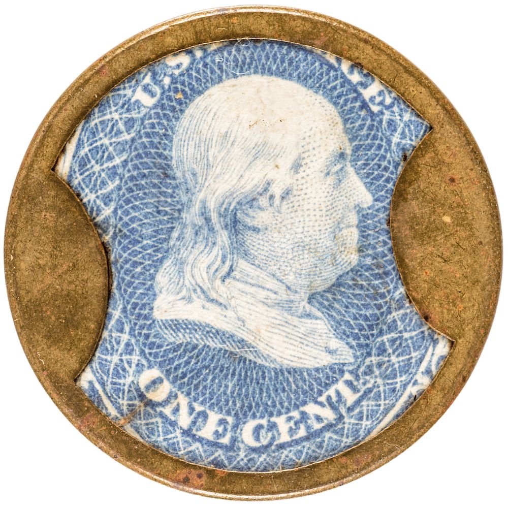 Appraisal: Encased Postage Stamp JOSEPH L BATES FANCYGOODS as One Word