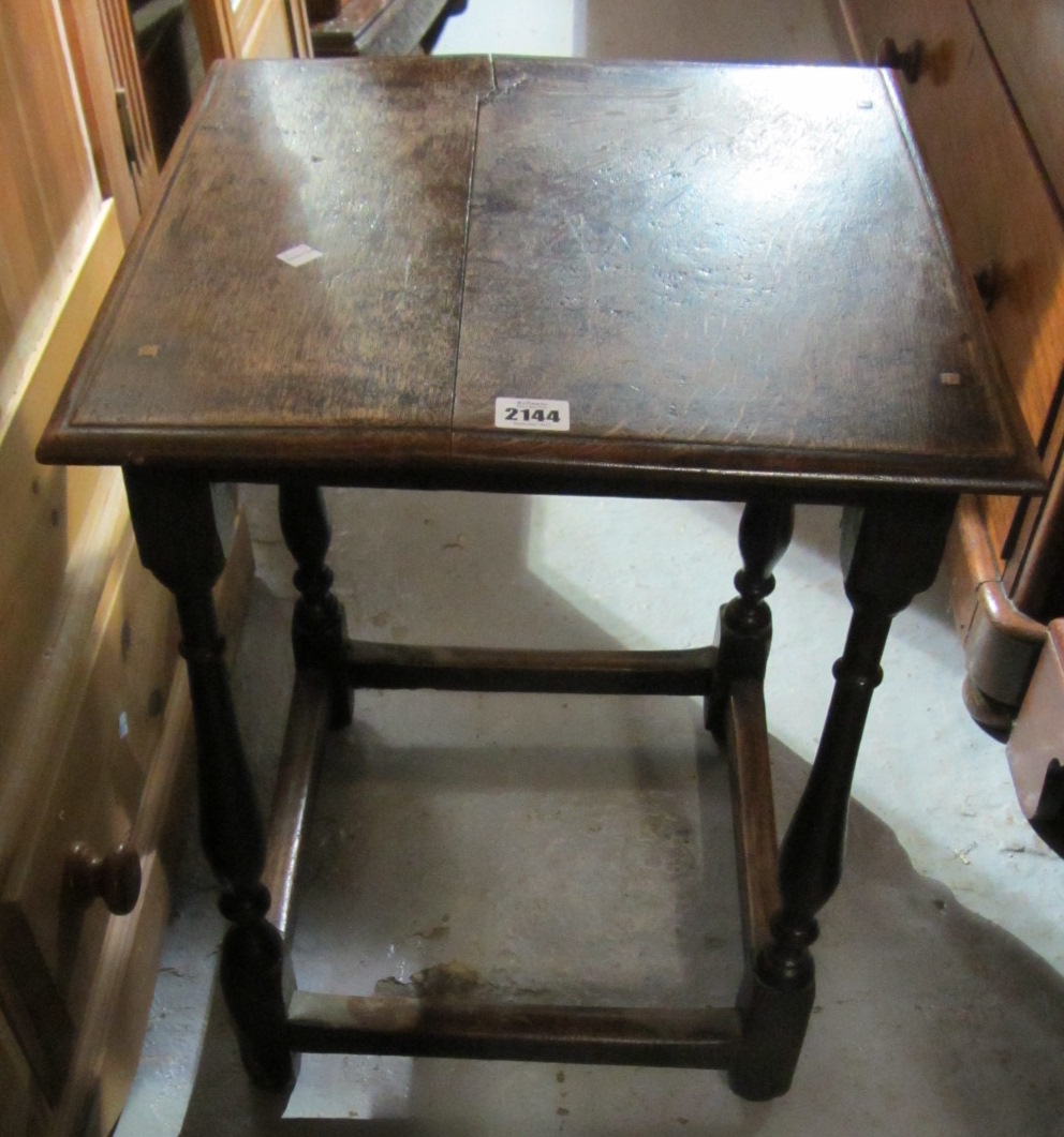 Appraisal: A th century and later oak square top centre table