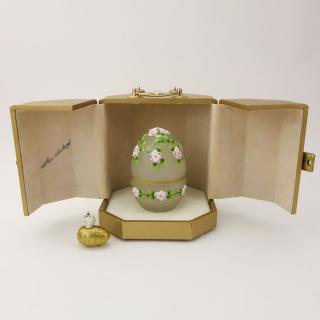 Appraisal: Theo Faberge British Russian - Frosted crystal egg with enameled