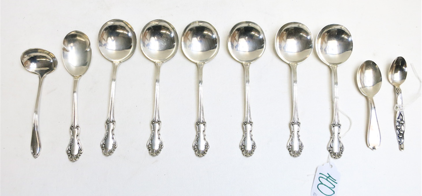 Appraisal: TEN ASSORTED STERLING SILVER FLATWARE PIECES comprised of set of