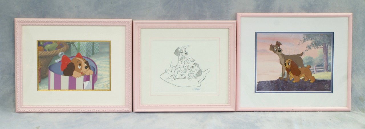 Appraisal: works Disney Sericels Little Lady site size x Love on