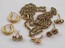 Appraisal: A mixed lot comprising a ct gold rope chain approx