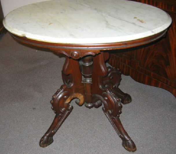 Appraisal: AMERICAN TH CENTURY WALNUT OVAL CENTER TABLE Possibly by Thomas