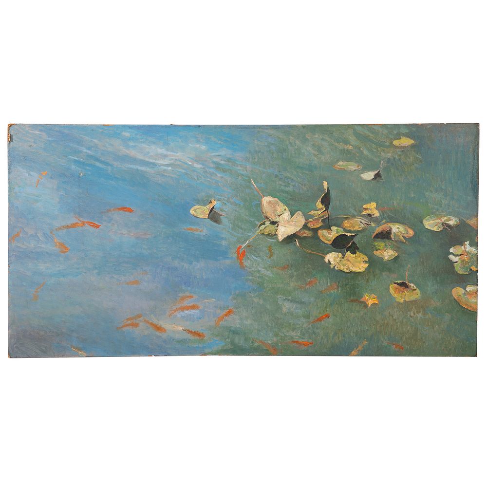 Appraisal: Nathaniel K Gibbs Koi Pond oil American - Oil on