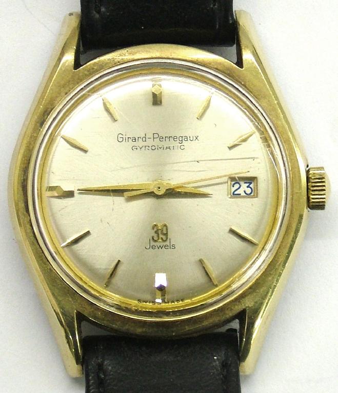 Appraisal: Girard-Perregaux Gyromatic 's gold plated gentleman's wristwatch the silvered dial