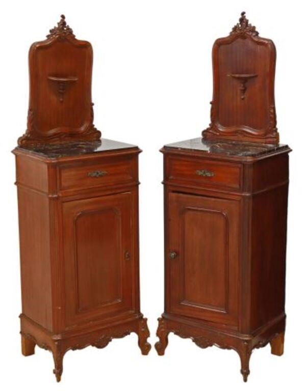 Appraisal: pair Italian Louis XV style mahogany bedside cabinets late th