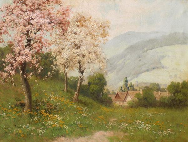 Appraisal: NEOGRADY Lazlo Hungary - Spring Landscape Oil Canvas '' x