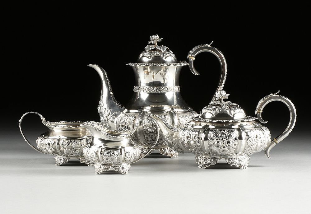 Appraisal: A FOUR PIECE VICTORIAN STERLING SILVER TEA COFFEE SET BY