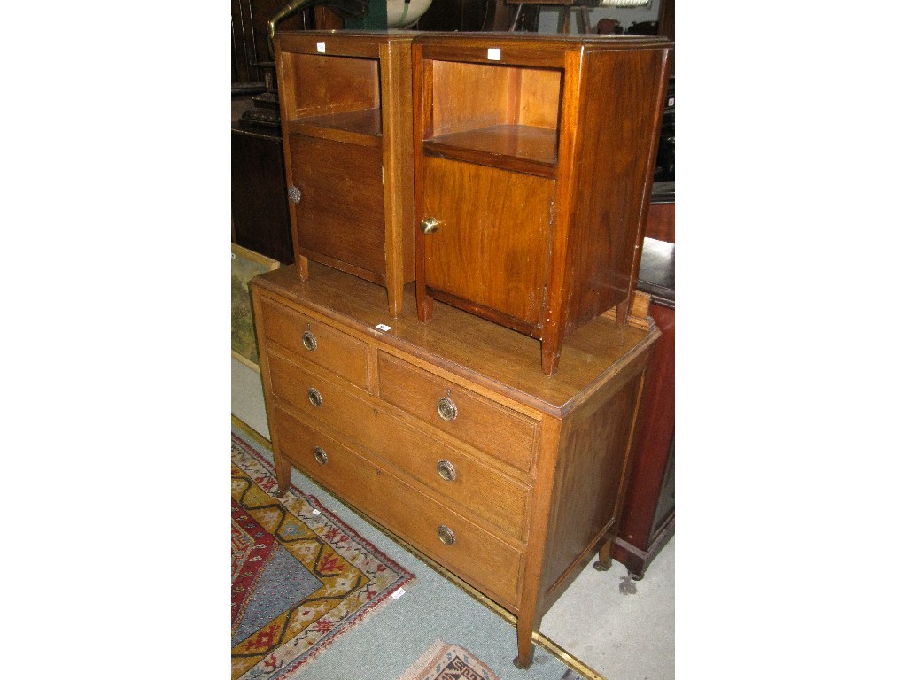 Appraisal: Lot comprising oak two over two chest and a pair