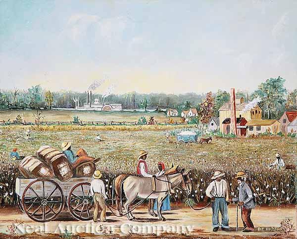 Appraisal: Pat Rolston American th c Cotton Field Workers oil on