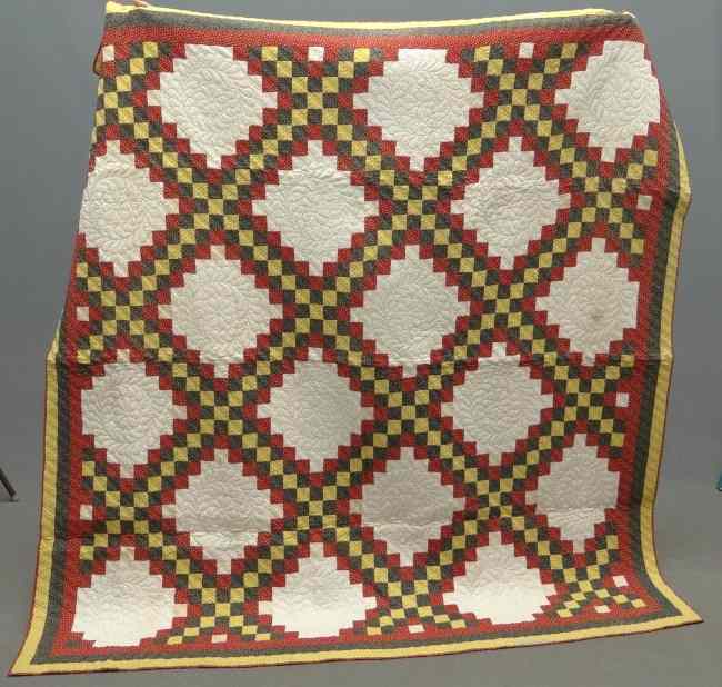 Appraisal: th c nine patch quilt '' x '' Some minor