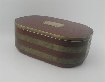 Appraisal: An interesting peninsular war brass bound mahogany campaign basin with