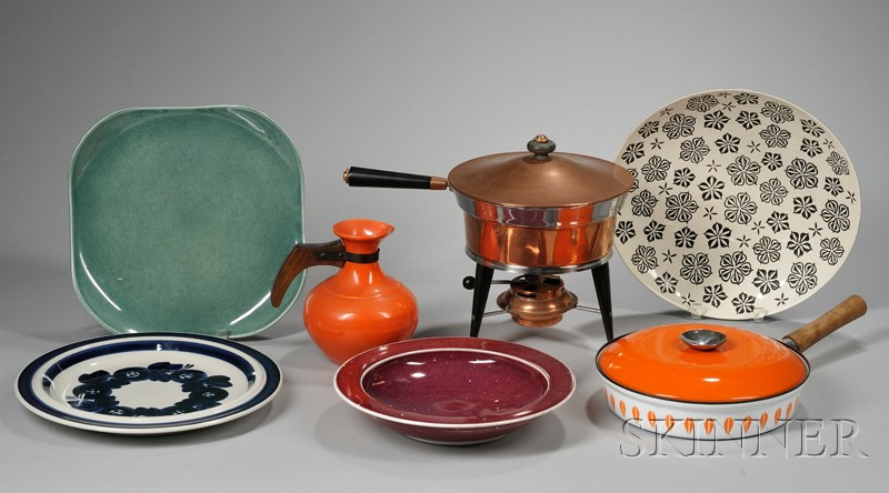 Appraisal: Eleven Kitchenware Items Earthenware metal and wood Mid - th