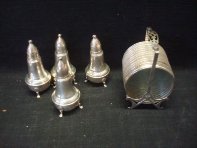 Appraisal: Lot of Sterling Incl Salts a Coaster Set From a