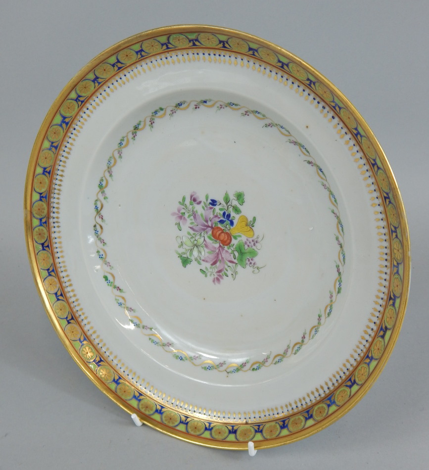 Appraisal: An unusual thC Chinese export plate decorated centrally with a