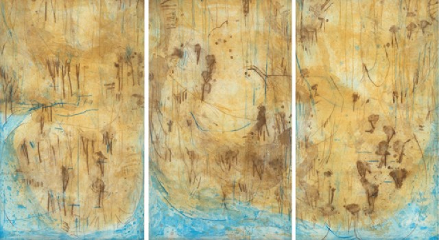 Appraisal: David Rankin born Coastal Sandstone colour etching triptych signed and