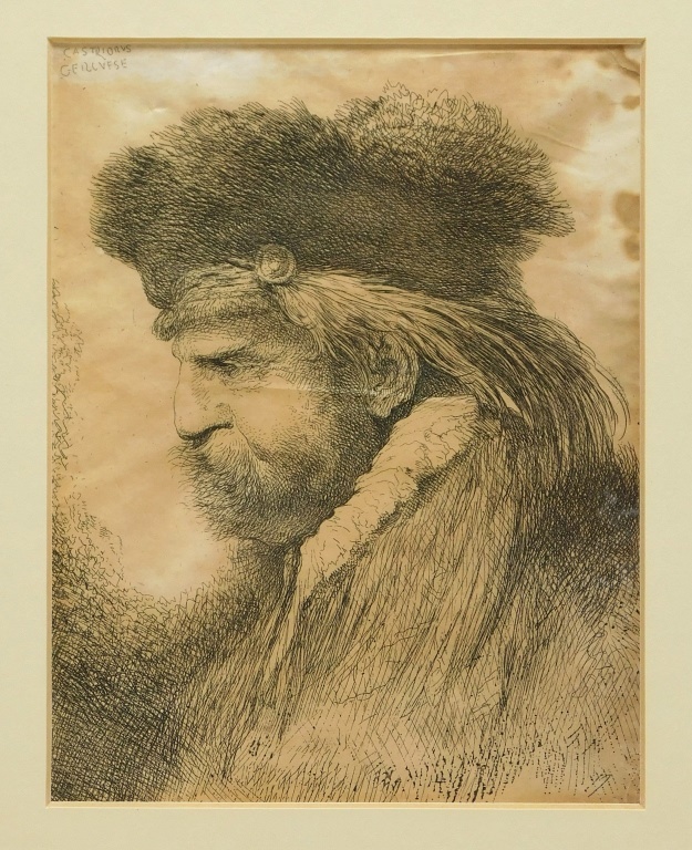 Appraisal: GIOVANNI BENEDETTO CASTIGLIONE ORIENTALIST ETCHING France - Depicts a man